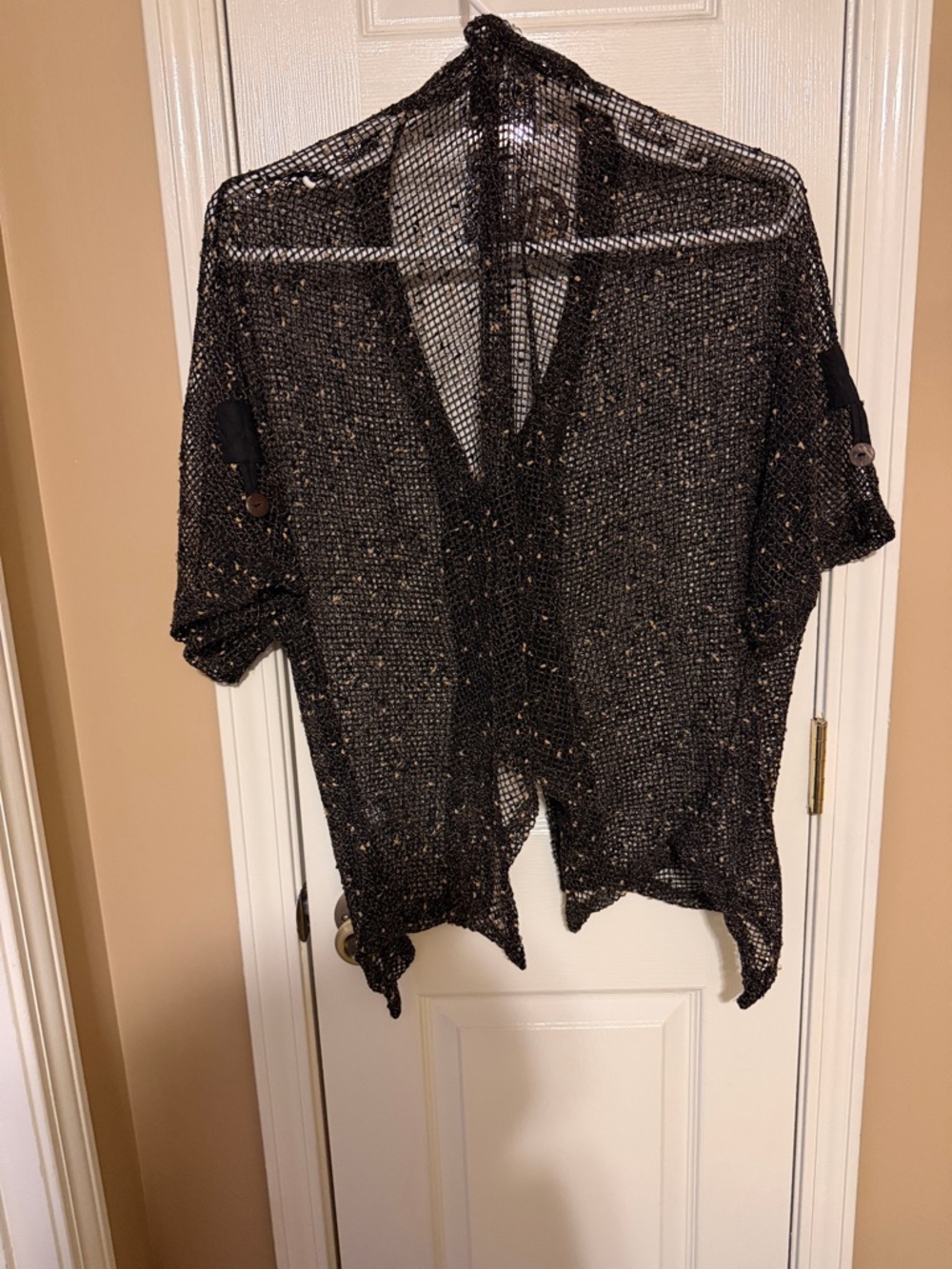 UnbrandedSheer Black Kimono Cover-Up & Mirror Image Metallic fishnet Cardigan - Picture 5 of 7